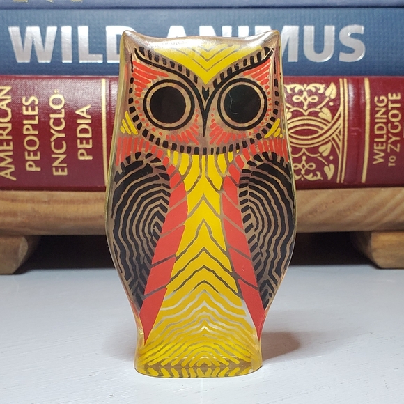 SOLD▪Vtg Abraham Palatnik Lucite Op Art Owl Figure - Picture 3 of 6